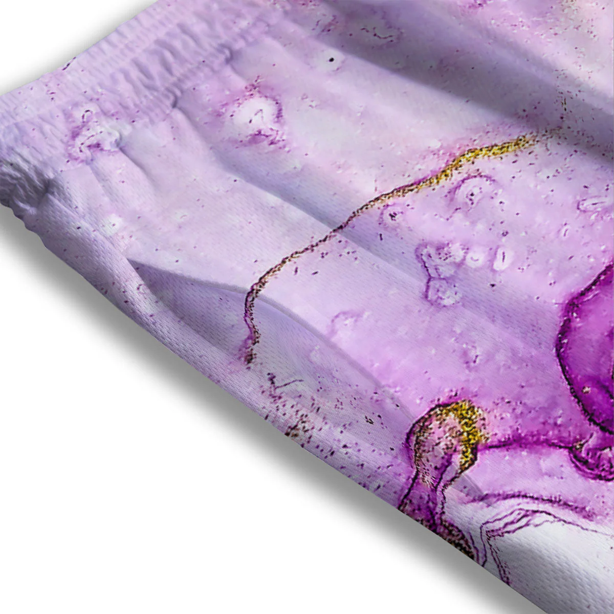 Marble Liquid Purple Print Pattern Mesh Shorts - Image 3