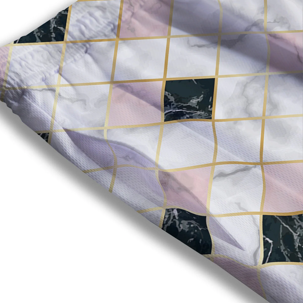 Marble Luxury Geometric Print Mesh Shorts - Image 3
