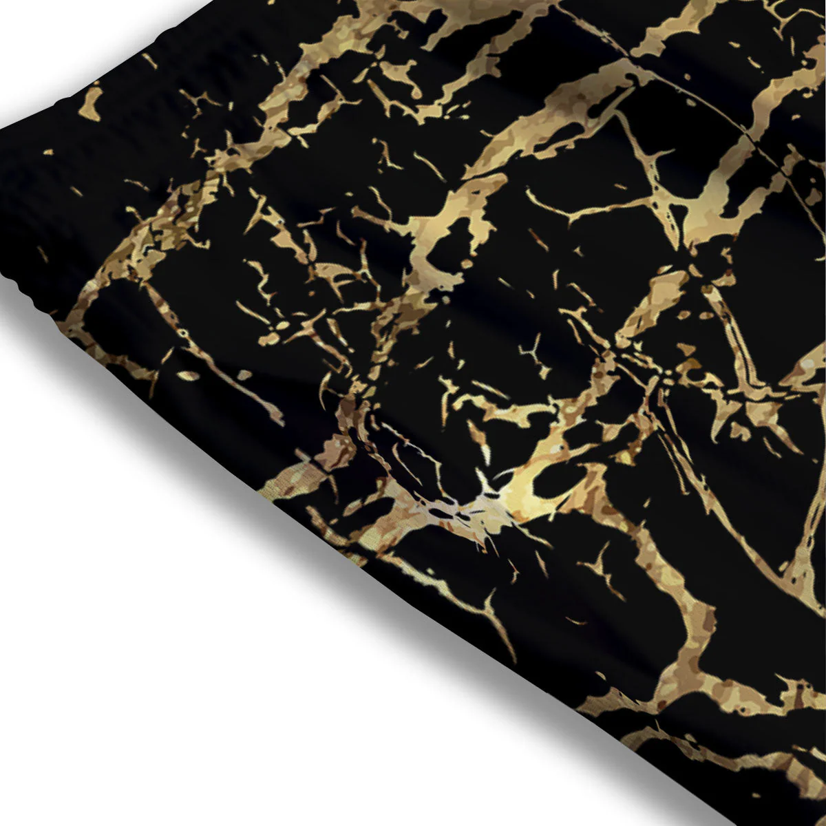 Marble Scratch Black Gold Print Marble Mesh Shorts - Image 3