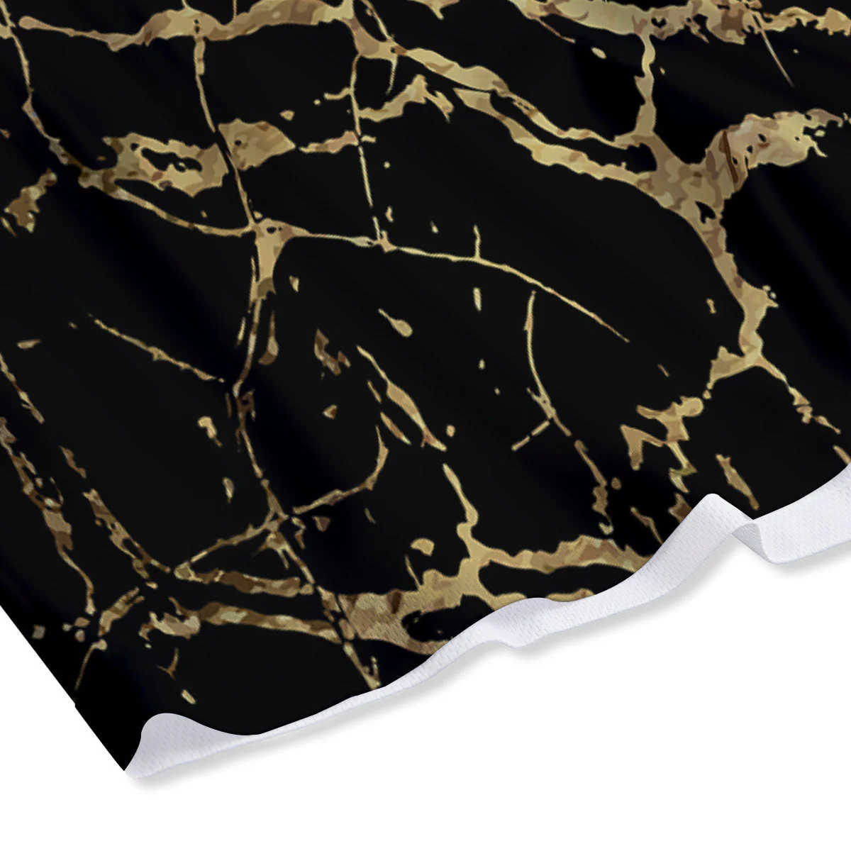 Marble Scratch Black Gold Print Marble Mesh Shorts - Image 4