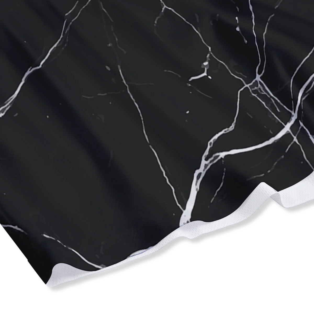 Marble Scratch Black White Print Mesh Shorts - Image 4