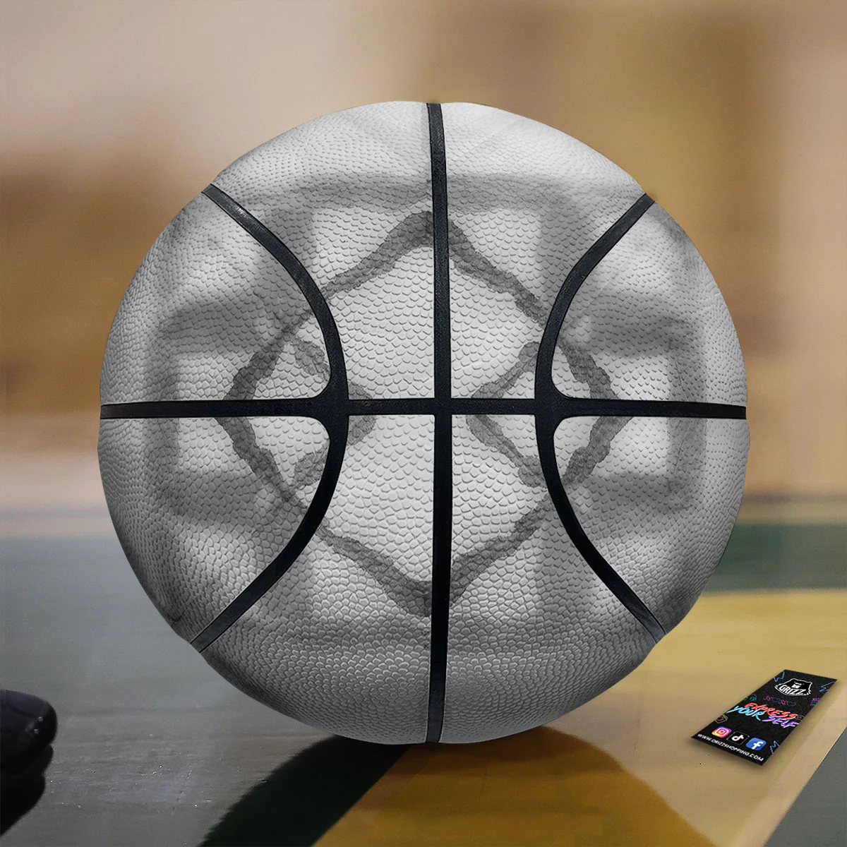 Marble Silver Grey Print Pattern Basketball
