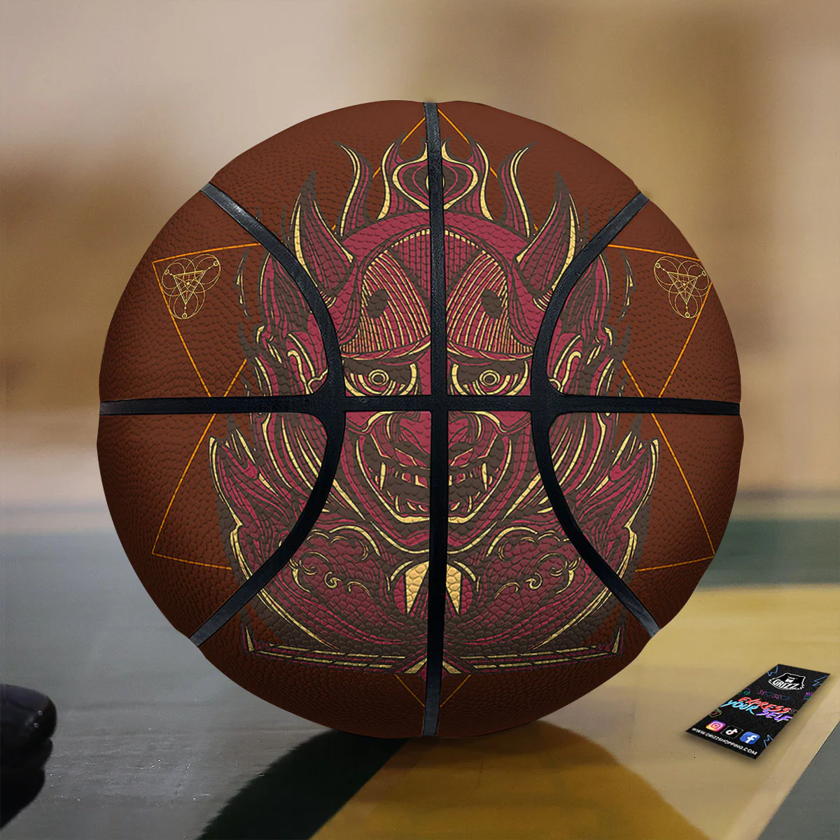 Mask Geometric Samurai Print Basketball