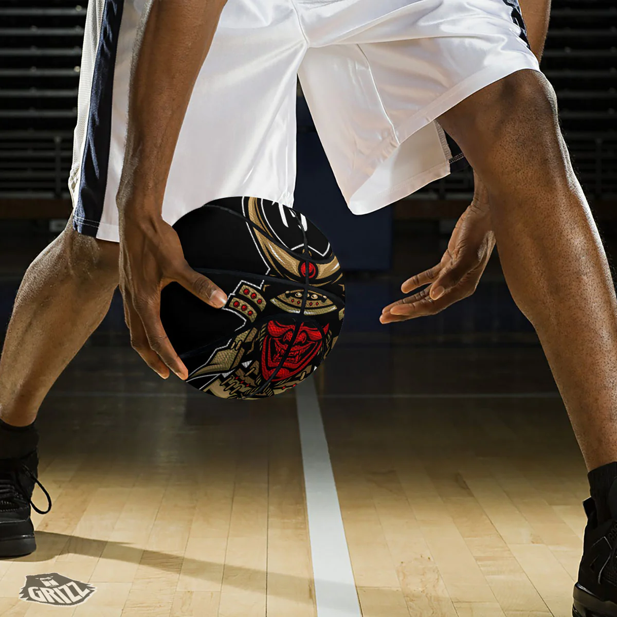 Mask Japanese Samurai Print Basketball - Image 3