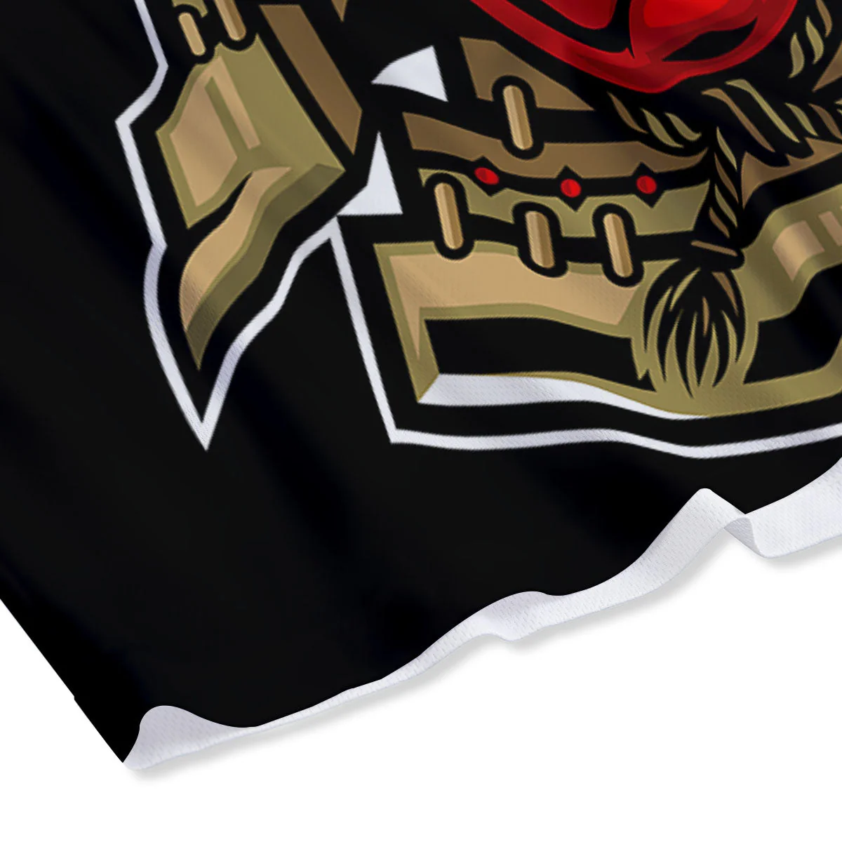 Mask Japanese Samurai Print Mesh Shorts - Image 4