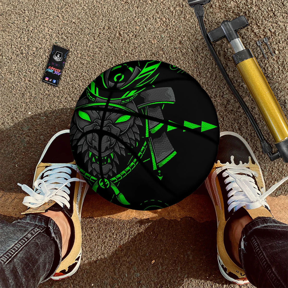 Mask Robot Samurai Print Basketball - Image 2