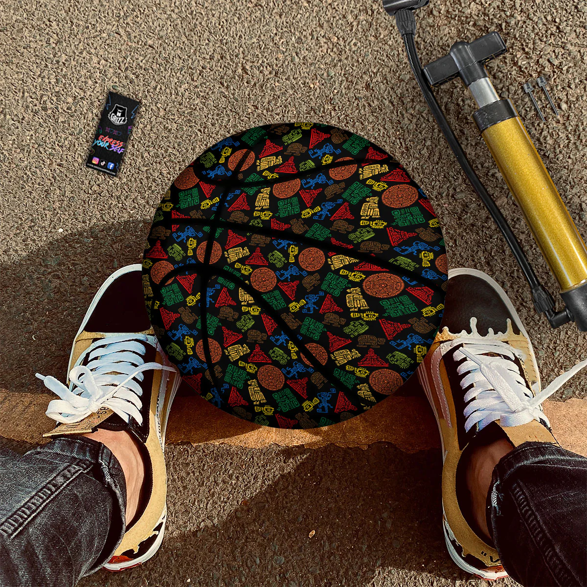 Maya Colorful Print Pattern Basketball - Image 2