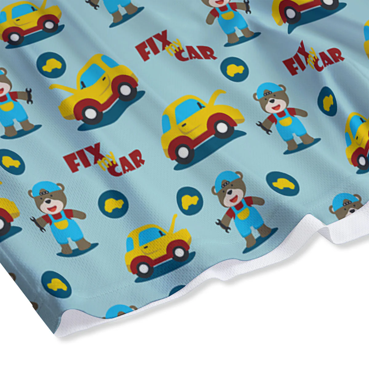 Mechanic Cartoon Print Pattern Mesh Shorts - Image 4