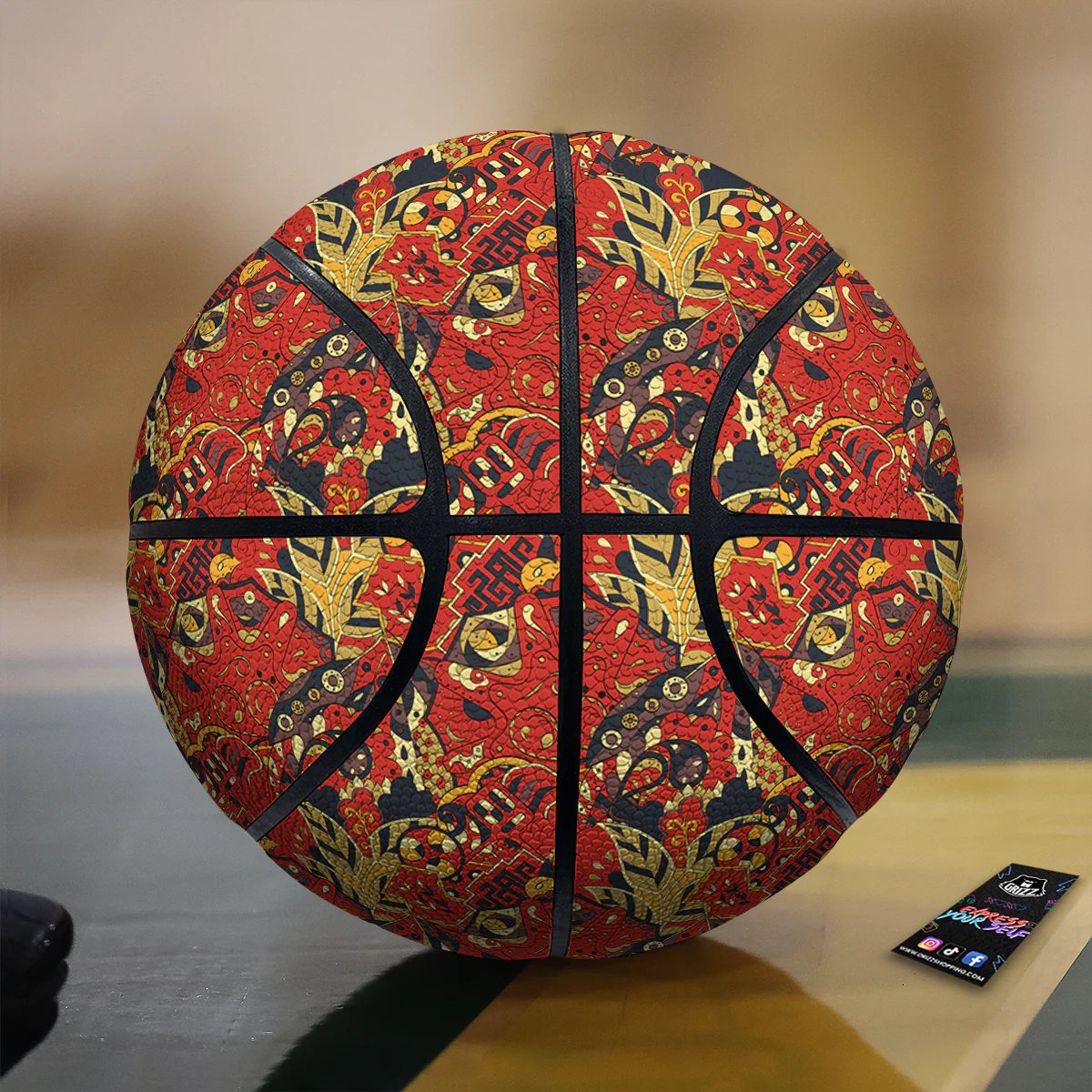 Mehndi Ethnic Doodle Print Pattern Basketball