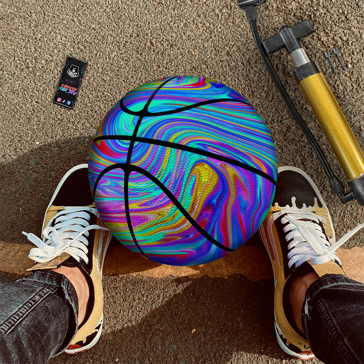 Melt Acid Colorful Print Basketball - Image 2