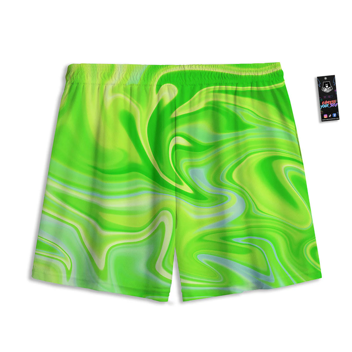 Melt Acid Green Print Mesh Shorts - Image 2