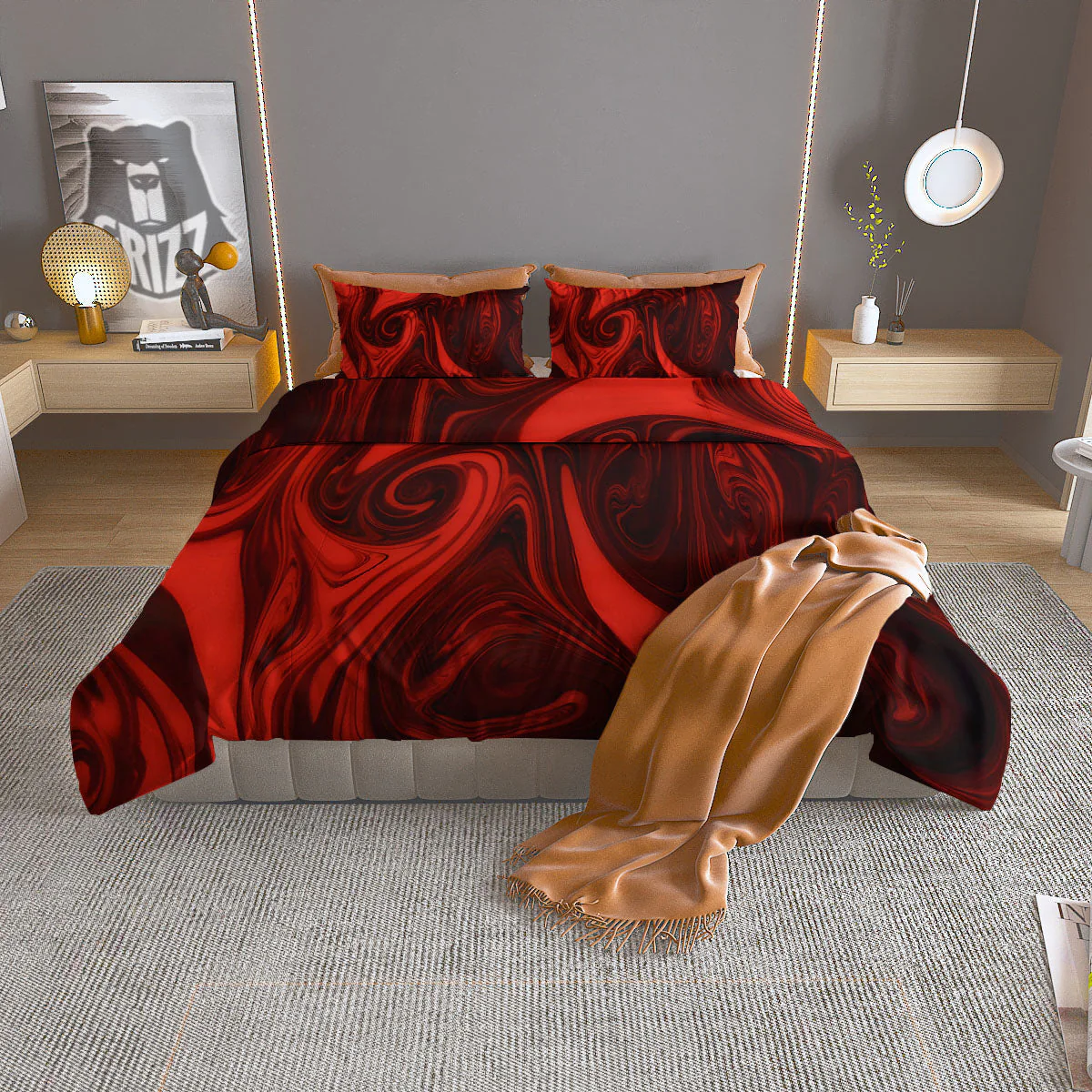 Melt Red Acid Print Duvet Cover Bedding Set