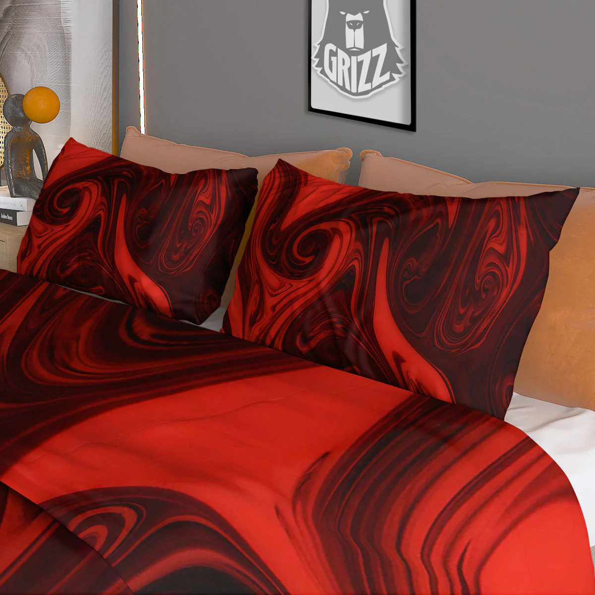 Melt Red Acid Print Duvet Cover Bedding Set - Image 3