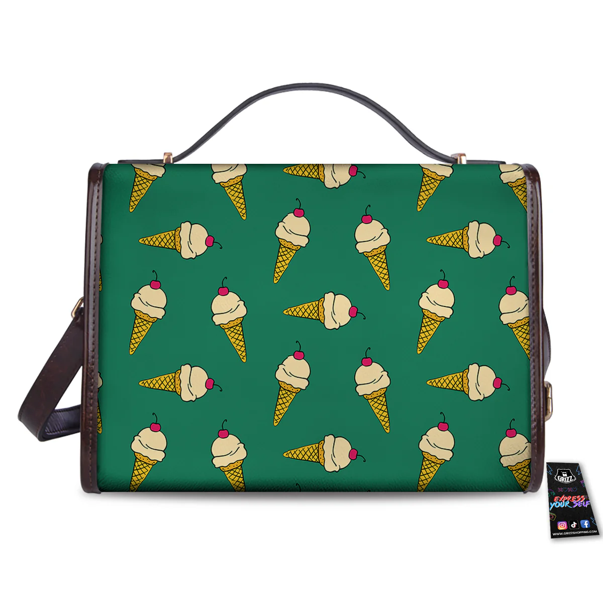 Melted Vanilla Ice Cream Print Pattern Women's Satchel Bag - Image 2