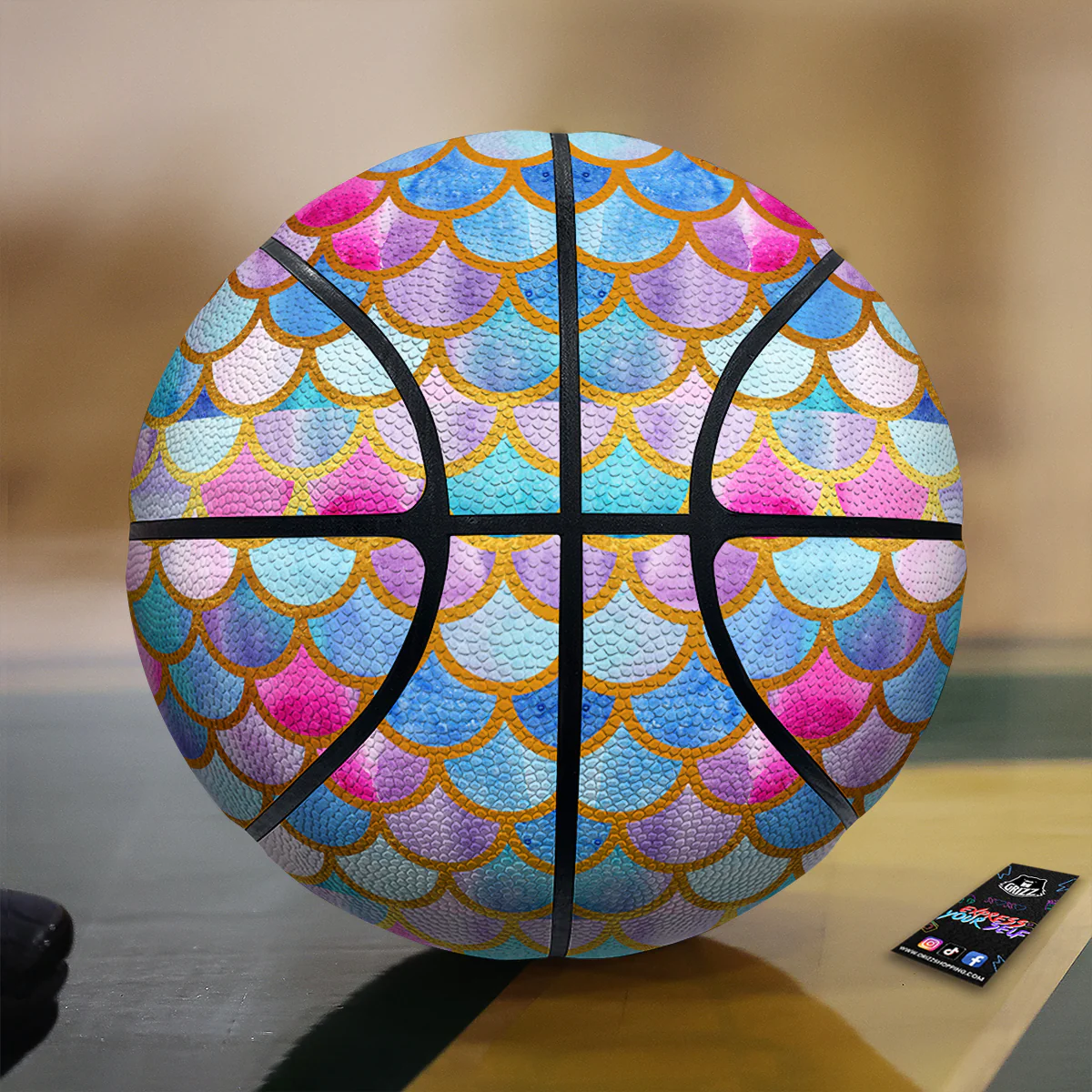 Mermaid Colorful Print Pattern Basketball