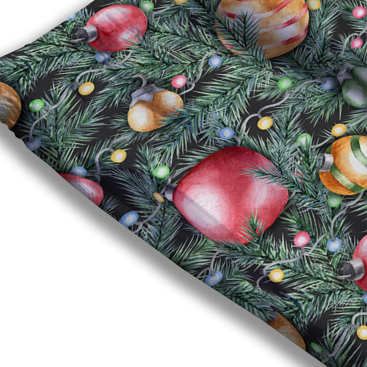 Merry Christmas Watercolor Print Pattern Mesh Shorts - Image 3