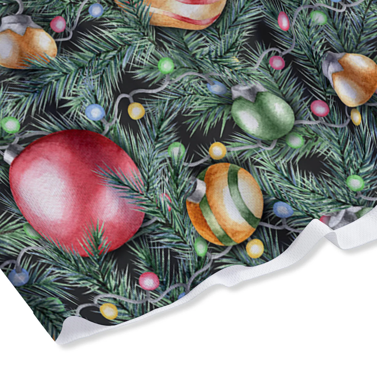 Merry Christmas Watercolor Print Pattern Mesh Shorts - Image 4