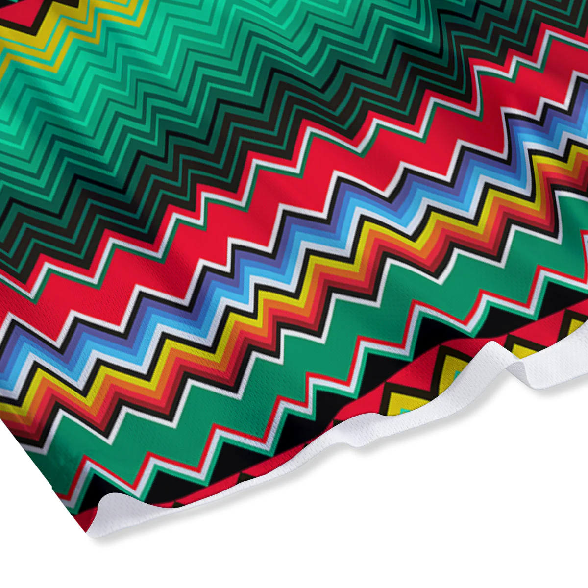 Mexican Blanket Zigzag Colorful Print Mesh Shorts - Image 4