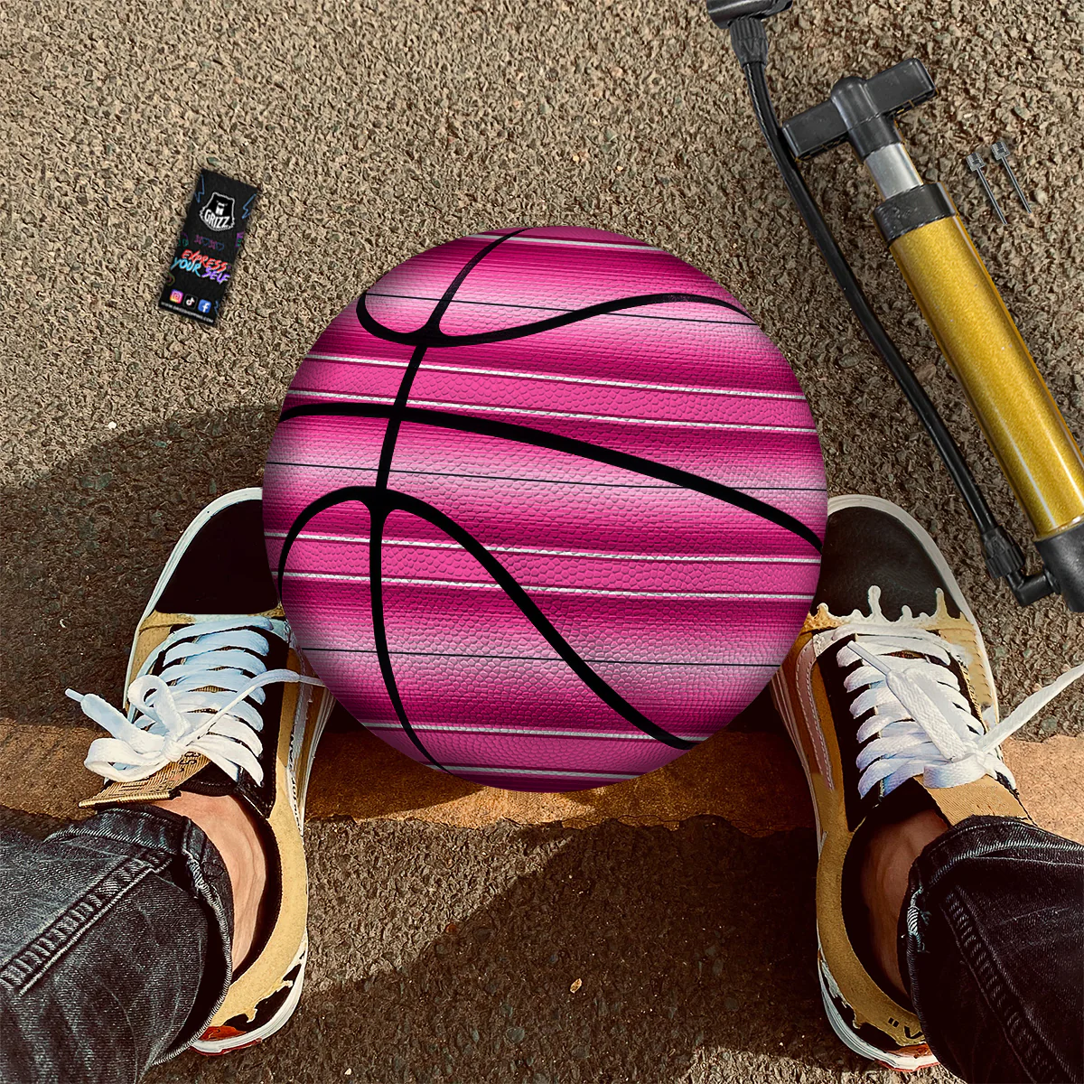 Mexican Serape Pink Print Basketball - Image 2