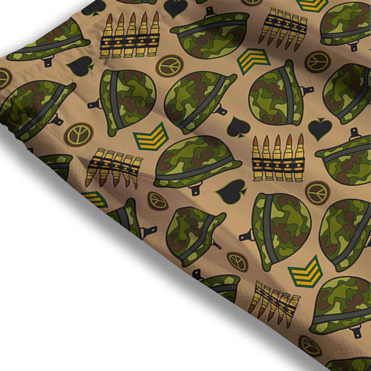 Military USA Print Pattern Mesh Shorts - Image 3