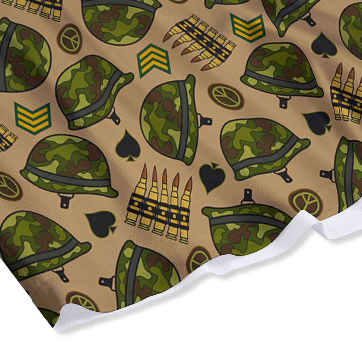 Military USA Print Pattern Mesh Shorts - Image 4