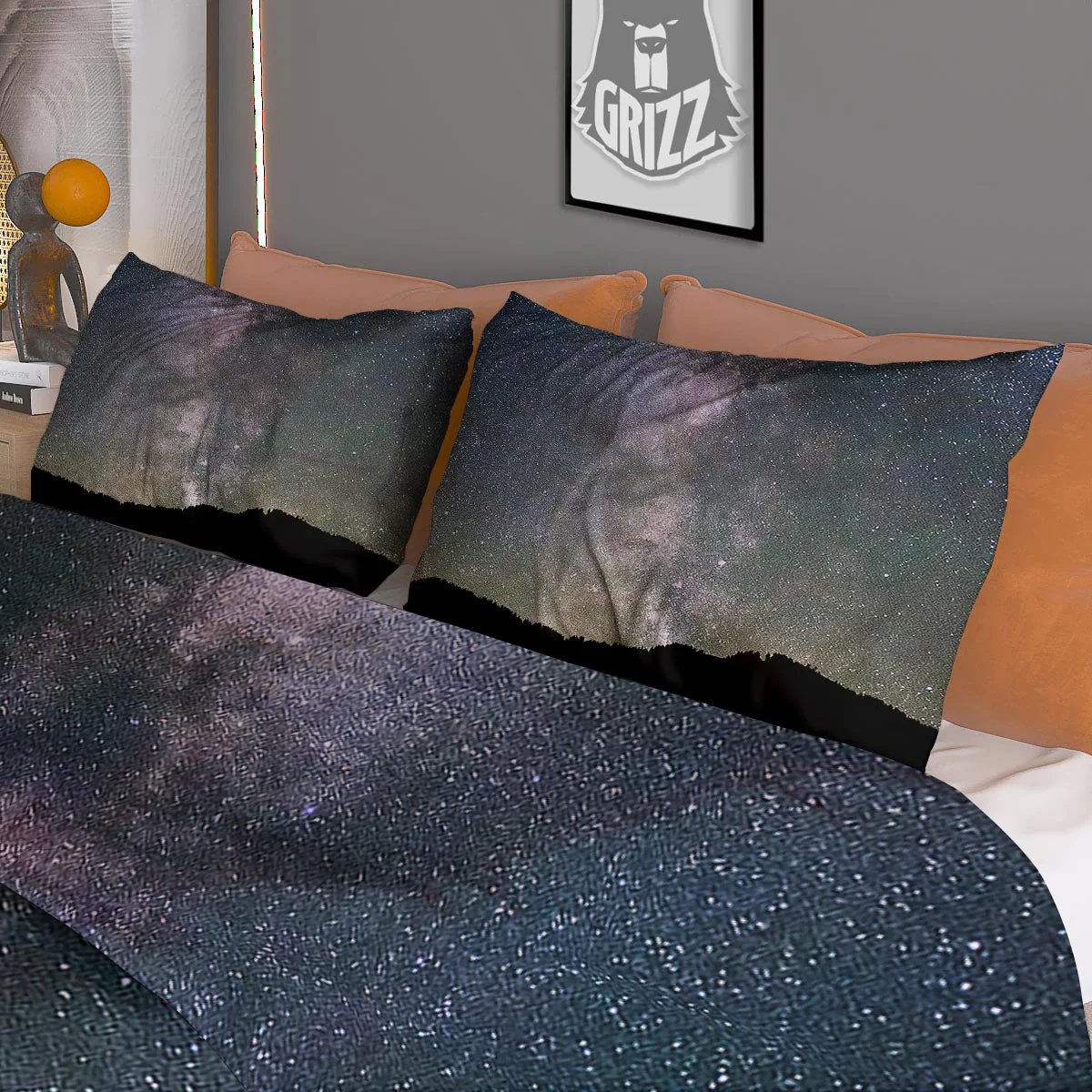 Milky Way Stars Night Print Duvet Cover Bedding Set - Image 3