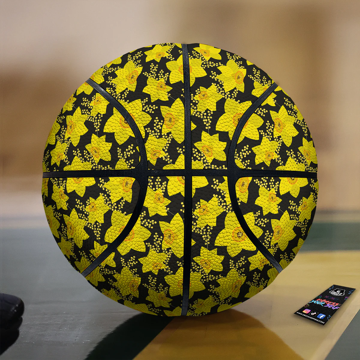 Mimosa And Daffodil Print Pattern Basketball