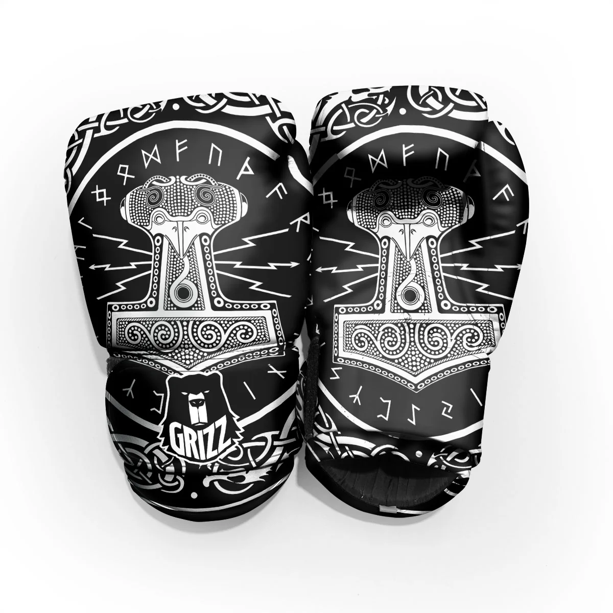 Mjolnir Black And White Print Sparring Gloves - Image 2