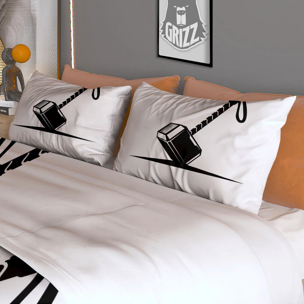 Mjolnir Hammer Of Thor Print Duvet Cover Bedding Set - Image 3