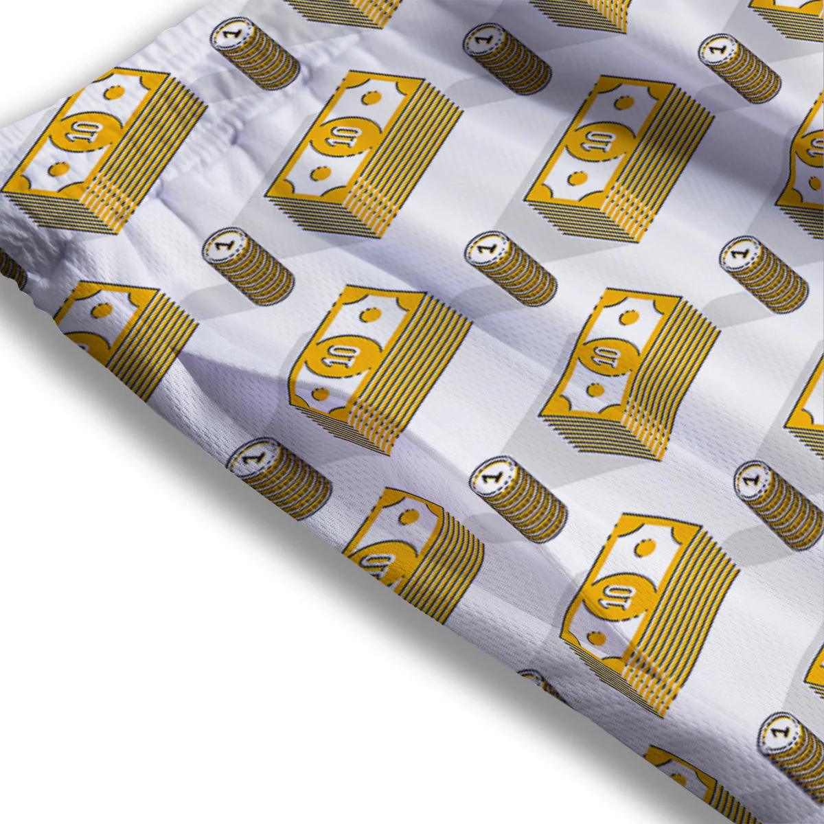 Money Cash Print Pattern Mesh Shorts - Image 3