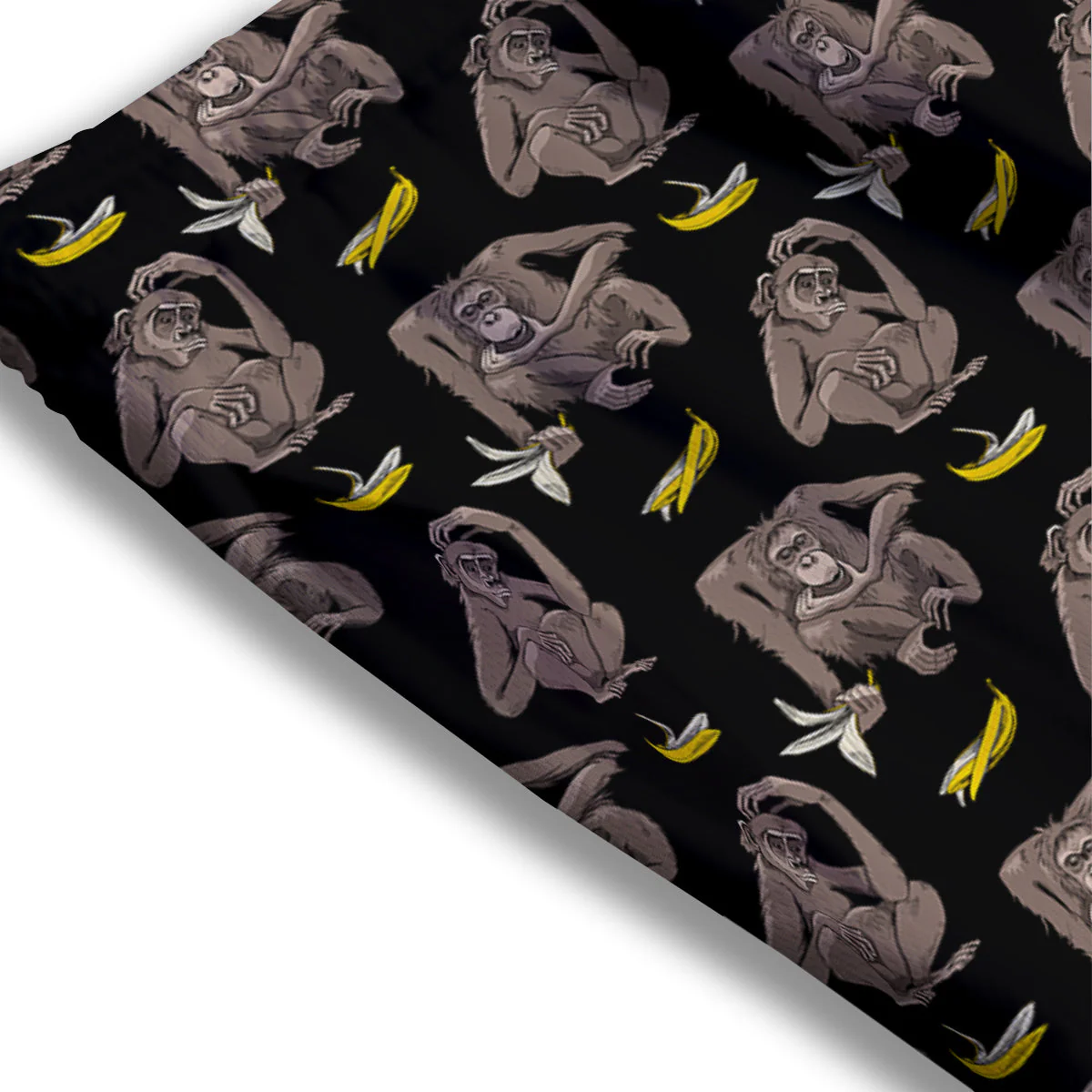 Monkey And Banana Print Pattern Mesh Shorts - Image 3