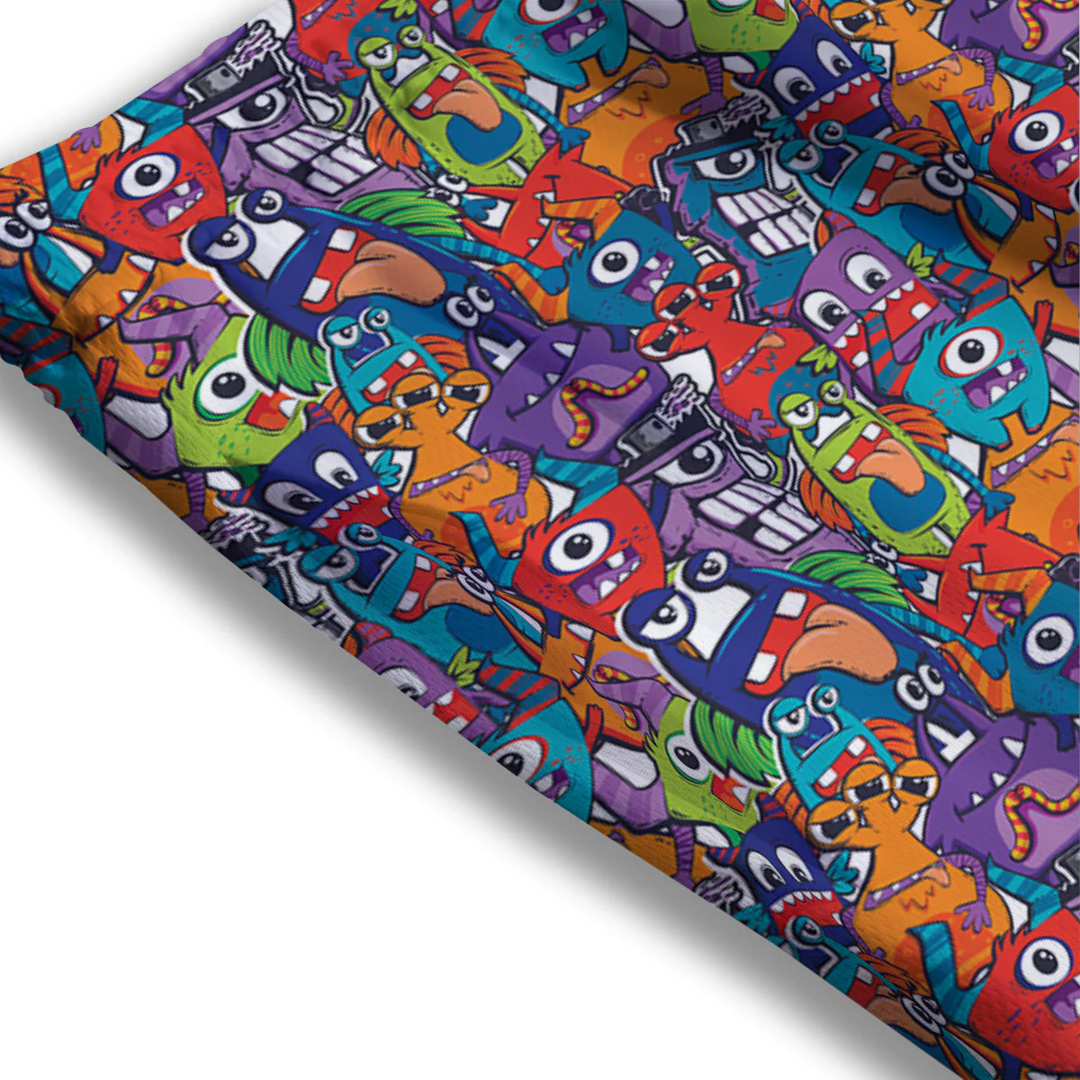 Monster Cute Print Pattern Mesh Shorts - Image 3
