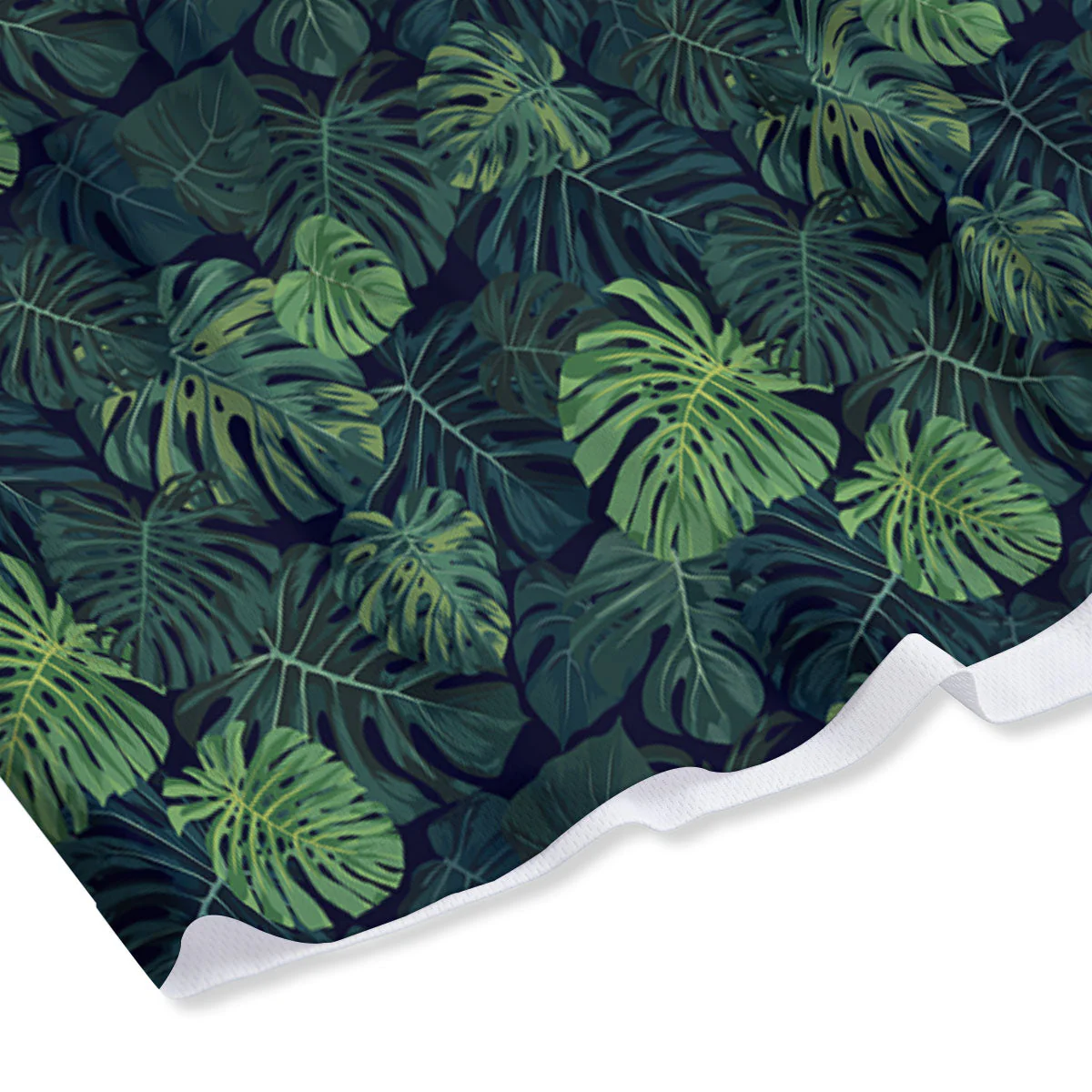 Monstera Green Tropical Print Pattern Mesh Shorts - Image 4