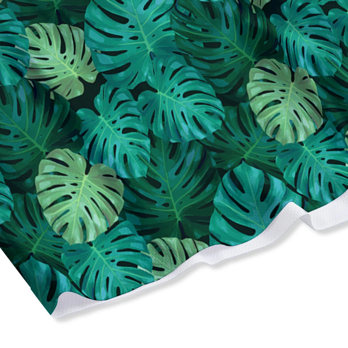 Monstera Leaf Green Print Mesh Shorts - Image 4