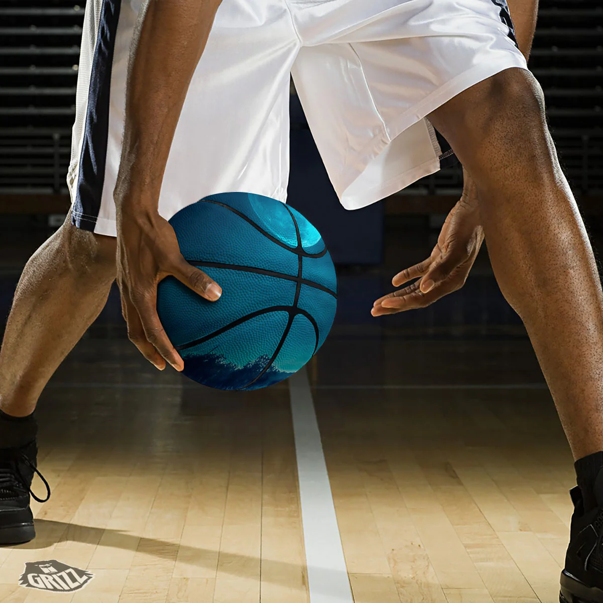 Moonlight And Night Forest Print Basketball - Image 3