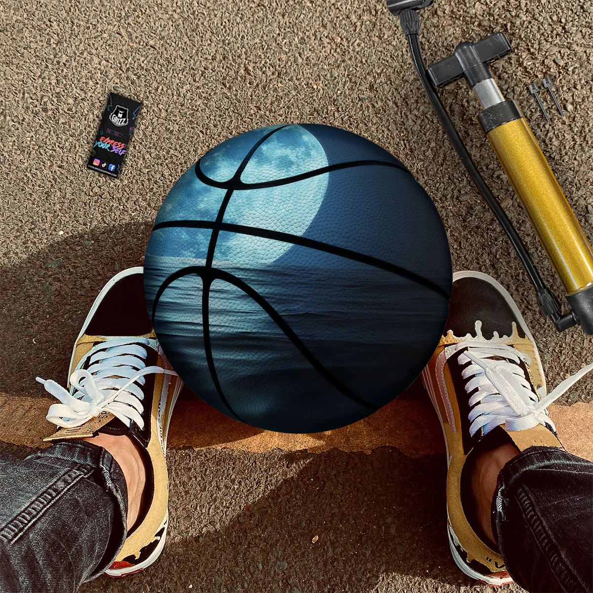 Moonlight And The Sea Print Basketball - Image 2