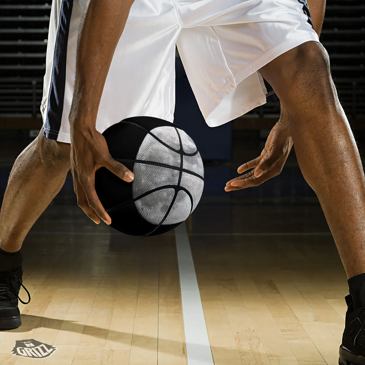 Moonlight White And Black Print Basketball - Image 3