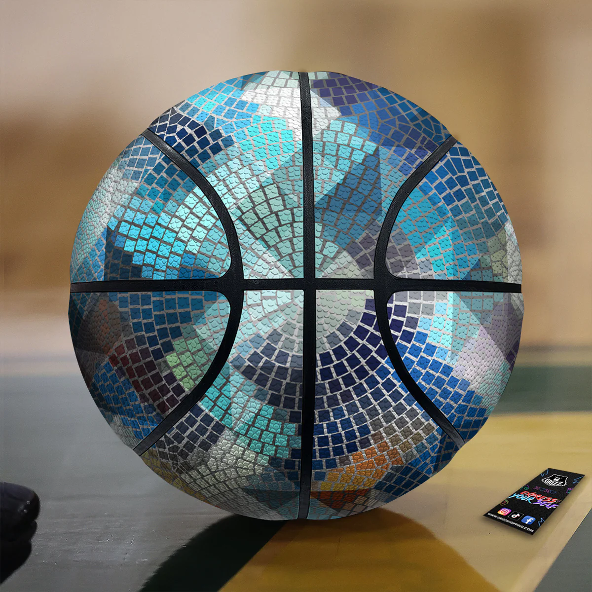 Mosaic Geometric Colorful Print Basketball
