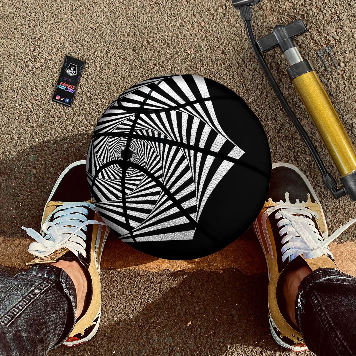 Motion Illusion Angular Swirl Print Basketball - Image 2