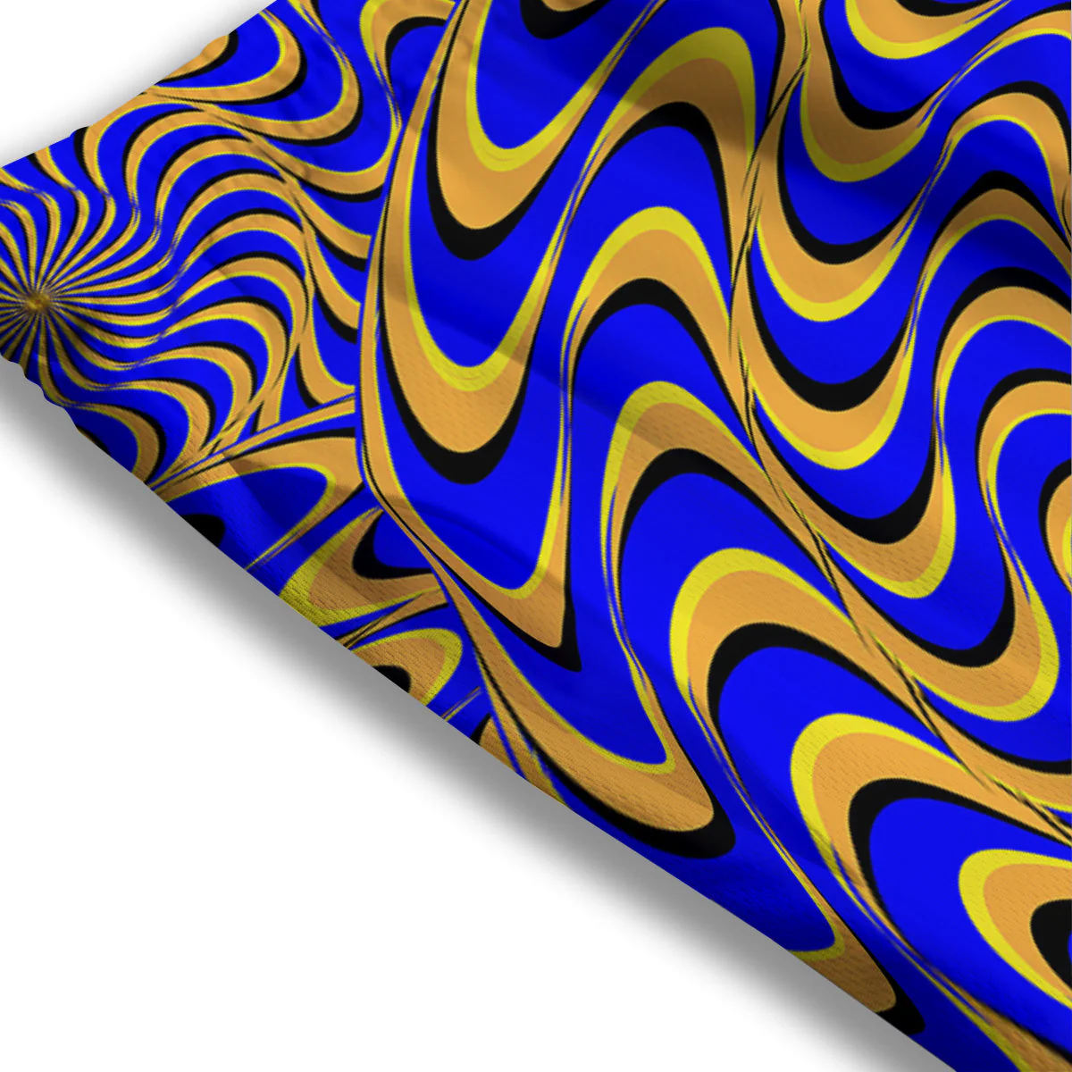 Motion Illusion Yellow And Blue Print Mesh Shorts - Image 3