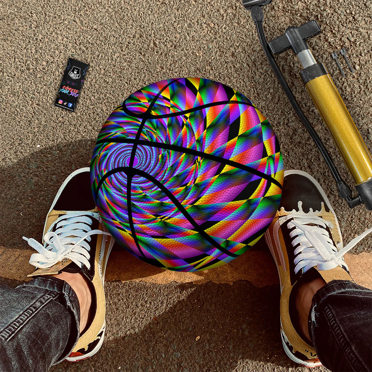 Motion Psychedelic Illusory Print Basketball - Image 2