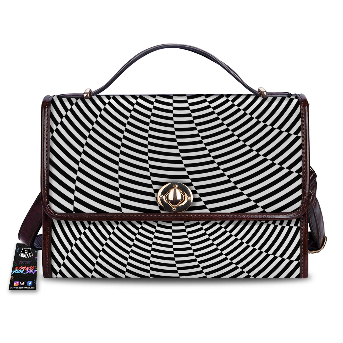 Motion Spiral Illusory Print Women's Satchel Bag