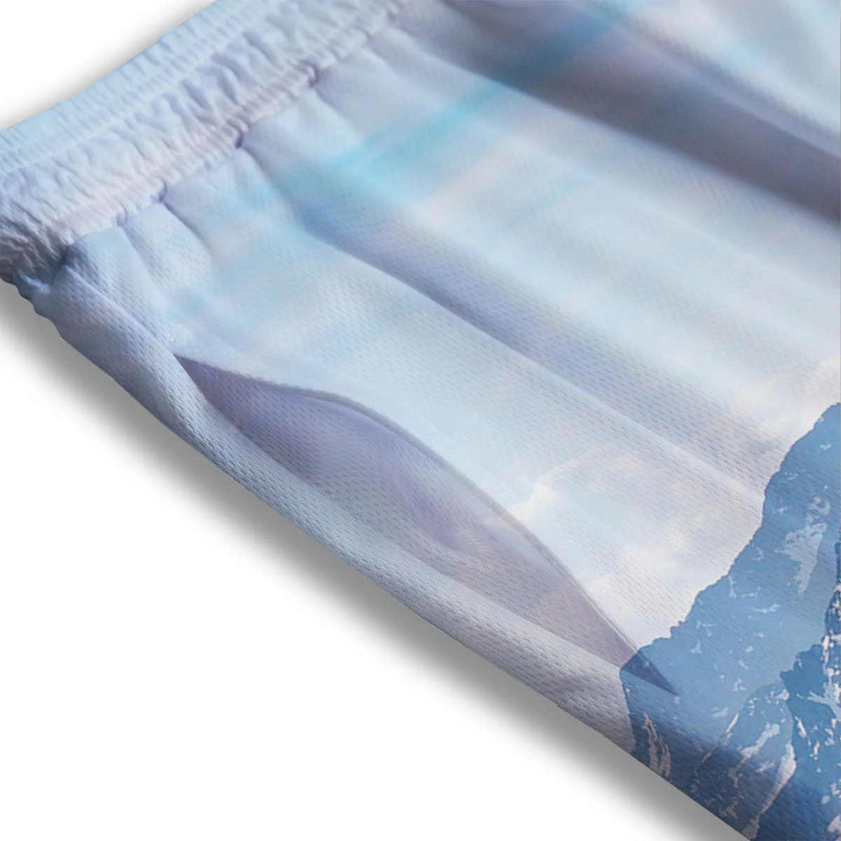 Mountain Alps Print Mesh Shorts - Image 3