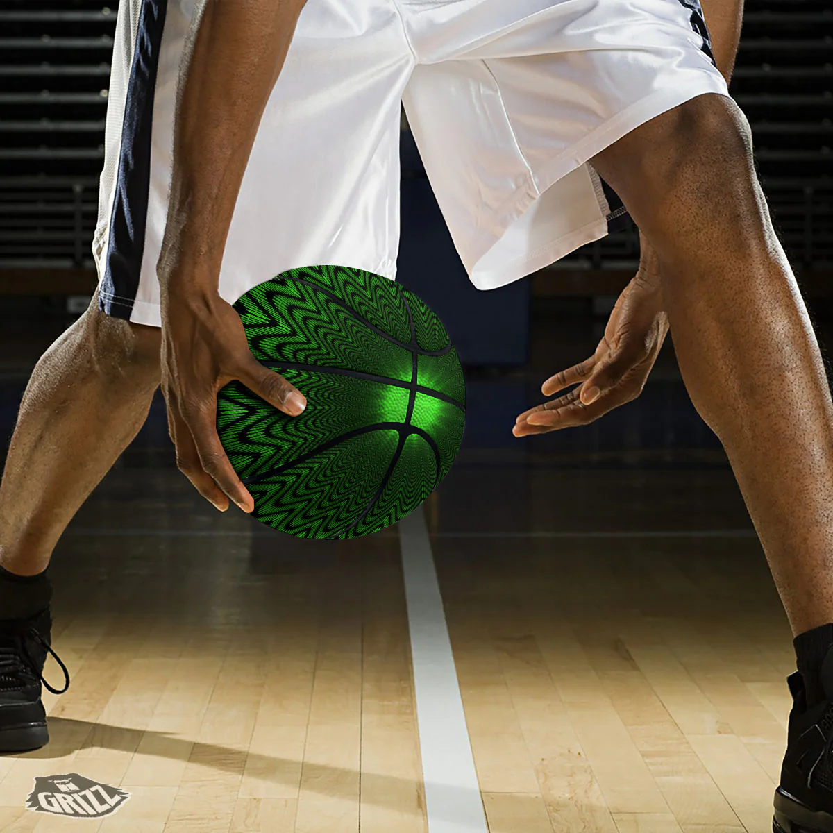 Moving Illusion Optical Green Dizzy Basketball - Image 3