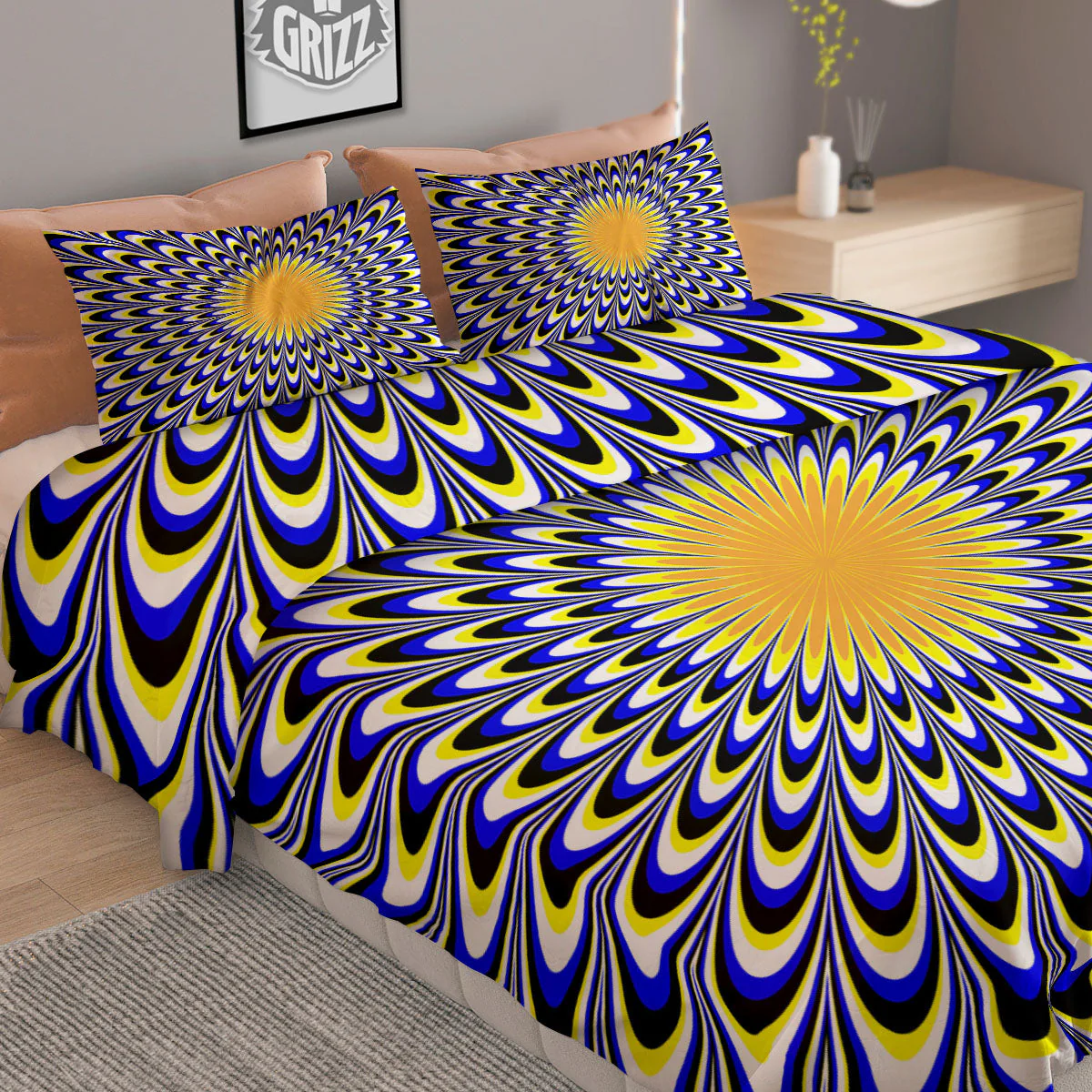 Moving Optical Blue Splashing Illusion Duvet Cover Bedding Set - Image 2