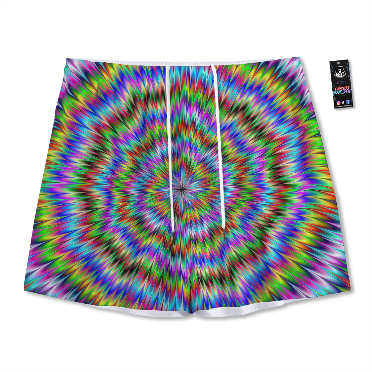 Moving Optical Illusion Abstract Dizzy Mesh Shorts