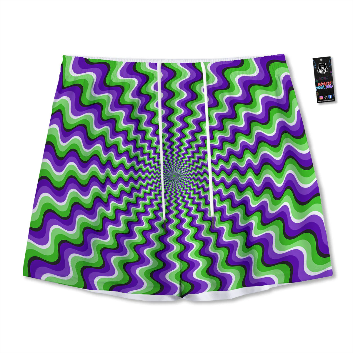 Moving Optical Illusion Colorful Dizzy Mesh Shorts