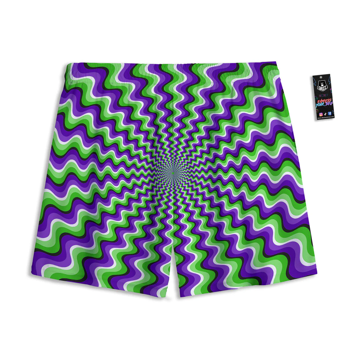 Moving Optical Illusion Colorful Dizzy Mesh Shorts - Image 2
