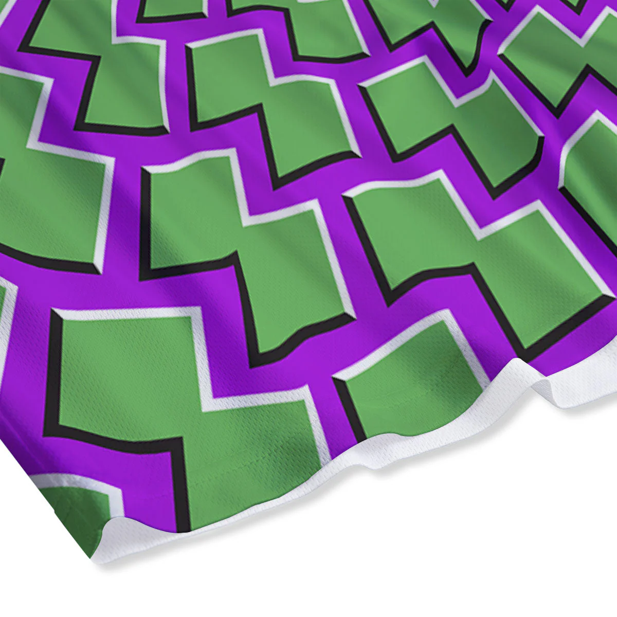 Moving Optical Illusion Green Shapes Mesh Shorts - Image 4