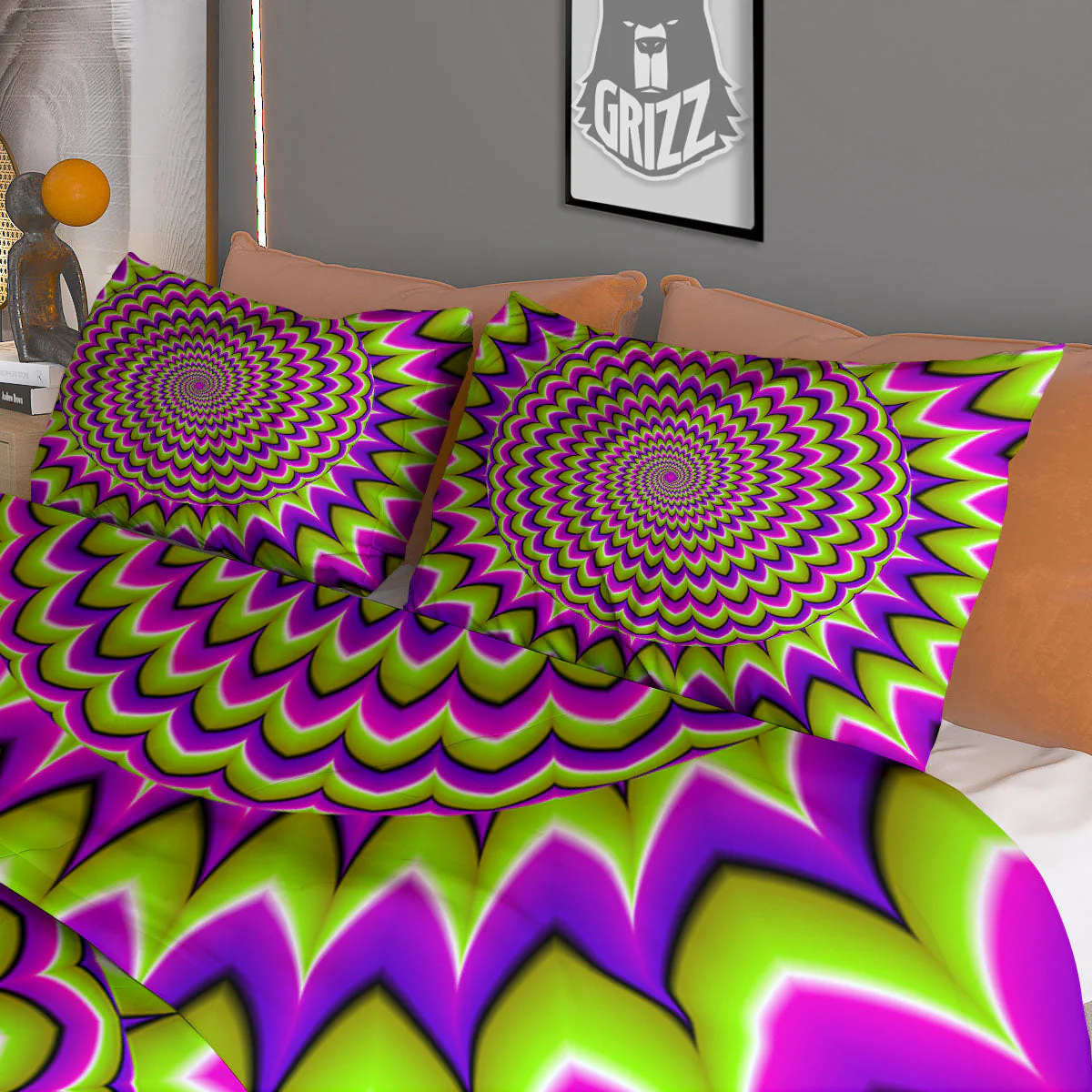 Moving Optical Illusion Spiky Spiral Duvet Cover Bedding Set - Image 3